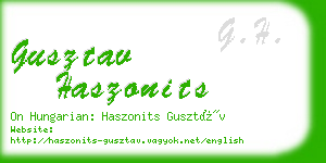 gusztav haszonits business card